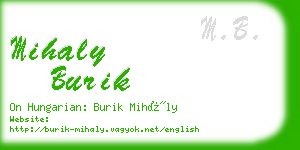 mihaly burik business card